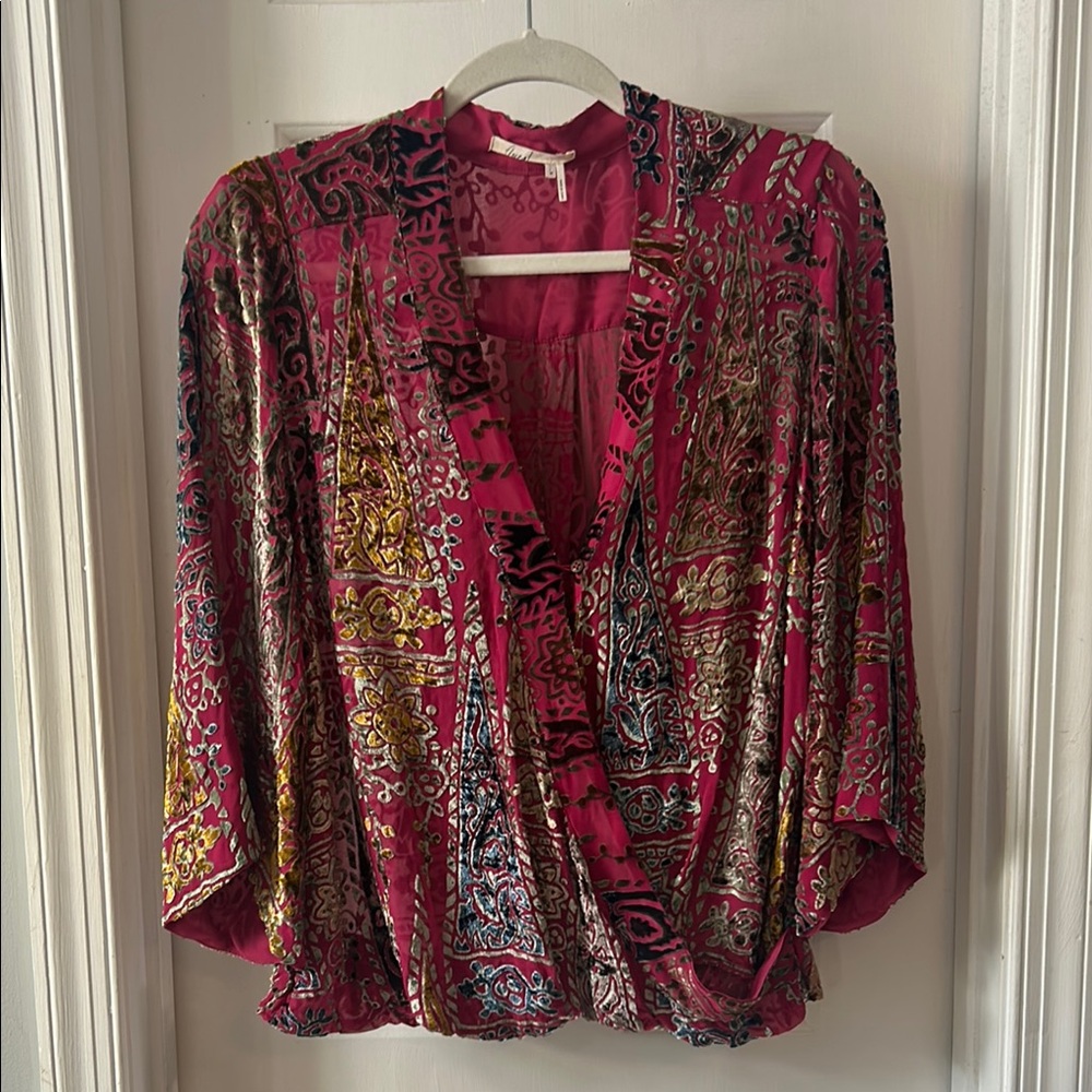 Anthropologie Floreat Velvet burnout top